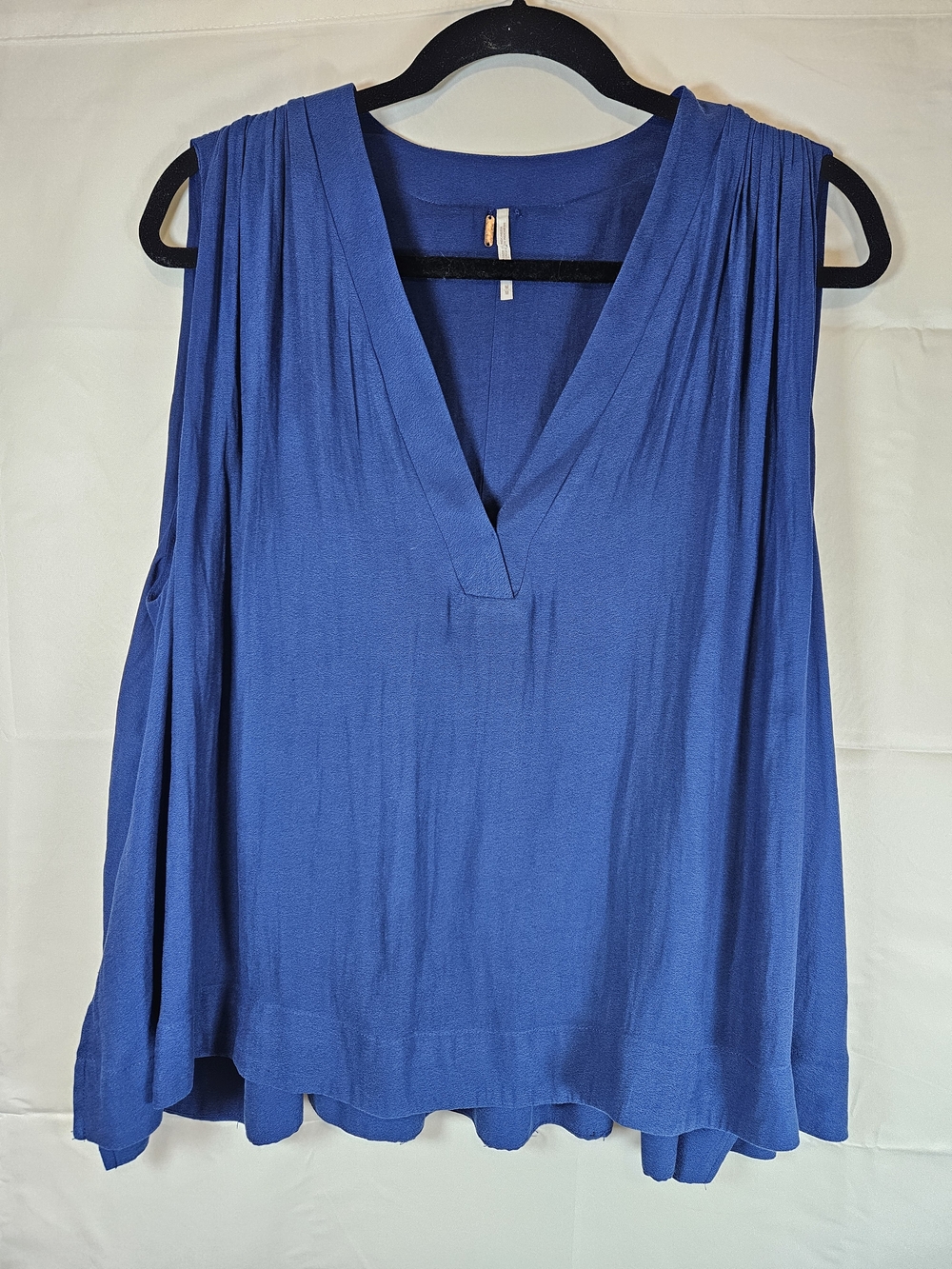 Free People Cobalt Blue V-Neck Tank Business Casual Office Relaxed fit
